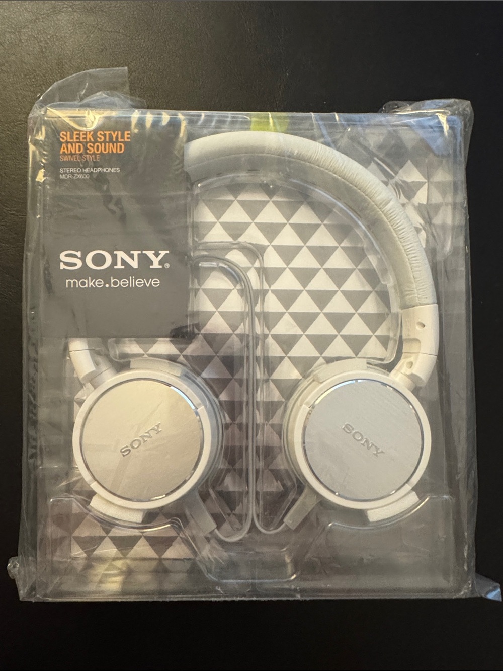 Sony White On-Ear Headphones - Lightweight Foldable Design